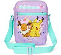 Pokémon Bolso Bandolera para Niños y Adolescente, Ajustable Pikachu Bolsos Marca para Viaje Teléfono Cartera, Regalo Infantil (Morado/Multi)