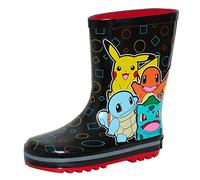 Pokémon Botas de agua de goma niños y niñas Pikachu lluvia nieve botas de agua Wellys, Negro, 27 EU