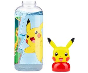 Pokémon Botella de Agua para Niños con Tapa Pikachu 3D, Reutilizable de 560 ml