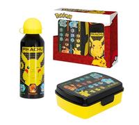 Pokémon Botella y Fiambrera, Diseño Pikachu Botella de Agua para Niños, Botella de Viaje Aluminio, Capacidad 500 ml