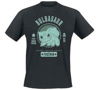 Pokémon Bulbasaur Hombre Camiseta Negro M 100% algodón Vorne Bedruckt Regular
