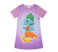 Pokémon Bulbasaur, Squirtle & Charmander - Camisón para niñas, Morado, 5-6 años