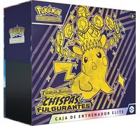 Pokémon Caja de Entrenador Élite de Escarlata y Púrpura-Chispas Fulgurantes de JCC Pokémon (1 Carta con ilustración expandida, 9 Paquetes de Mejora y Accesorios prémium)