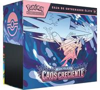 Pokémon: Caja de Entrenador Élite de Megaevolución-Caos Creciente (1 Carta de promoción con ilustración expandida, 9 Sobres de Mejora y Accesorios prémium)