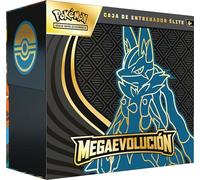 Pokémon: Caja de Entrenador Élite de Megaevolución de Lucario de JCC (1 Carta de promoción con ilustración expandida, 9 Sobres de Mejora y Accesorios prémium)