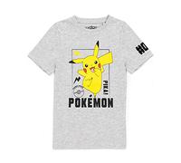 Pokemon Camiseta niños niños Pikachu Personaje Juego Gris Manga Corta Arriba 13-14 años