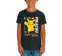 Pokemon - Camiseta Pikachu - Producto con Licencia Oficial Pokémon - Camiseta Infantil Pikachu Negra y Amarilla (FR/ES, Edad, 10 años, Regular, Negro)