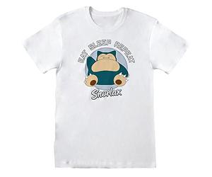 Pokemon - Camiseta Snorlax Eat Sleep Repeat para Adultos Unisex (XXL) (Blanco)