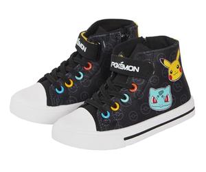 Pokemon Canvas Hi Top - Zapatillas deportivas con cremallera para niños, Pikachu, zapatos deportivos Plimsolls