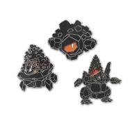 Pokémon Center: Rolycoly, Carkol & Coalossal Pokémon Pins (paquete de 3), Aleación de zinc/esmalte duro, No es una piedra preciosa