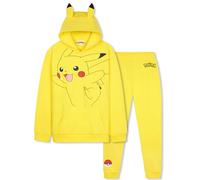 Pokemon Chandal Niño 2 Piezas, Conjunto de Ropa Sudadera con Capucha y Pantalón Jogger, Anime Regalos para Niños y Adolescentes (5-6 Años, Amarillo Pikachu)
