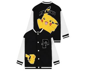 Pokémon Chaqueta Para Niño, Chaqueta Universitaria Pikachu, Chaquetas Bomber Para Niño Pikachu, Negro 5-6 Años