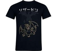 Pokémon Charizard Hombre Camiseta Negro XXL 100% algodón Regular