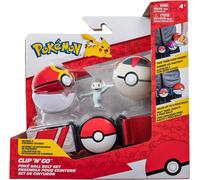 Pokemon Clip Go Cinturón Cubierta Bolas Figura Machop 2 Pokeball Original