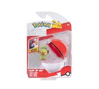 Pokémon Clip 'N' Go Grookey y Poké Ball - Incluye Figura de Batalla de 2 Pulgadas y Accesorio de Poké Ball