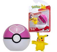 Pokémon Clip 'N' Go Pikachu y Love Ball - Incluye Figura de Batalla de 2 Pulgadas y Accesorio de Bola de Amor