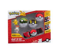 Pokémon Clip 'n' Go Poke Ball Belt Set (Ultra Ball, Poke Ball, Nest Ball, Scorbunny,Pikachu, Red Belt) PKW2857