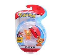 Pokemon Clip 'N' Go Teddiursa y Pokéball - Contiene 1 Figura de 5 cm y 1 Poké Ball - Nueva Ola 2021 - Licencia Oficial