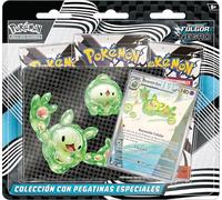 Pokémon Colección con Pegatinas Especiales de Escarlata y Púrpura-Fulgor Negro, Reuniclus de JCC Pokémon (1 Carta holográfica de promoción y 3 Sobres de Mejora)