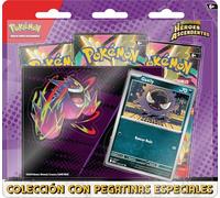 Pokémon: Colección con Pegatinas Especiales de Megaevolución-Héroes Ascendentes: Gastly (1 Carta holográfica de promoción y 3 Sobres de Mejora)