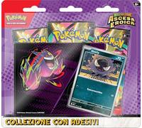 Pokémon: Colección con Pegatinas (Gastly) de la expansión Escarlata y Violeta - Ascenso Heroico del CCG Pokémon (una Tarjeta Promocional holográfica y Tres Sobres de expansión)