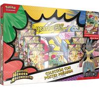 Pokémon: Colección con póster prémium Mega-Lucario de Megaevolución-Héroes Ascendentes (1 Carta holográfica de promoción, 1 póster Impreso por ambas Caras y 10 Sobres de Mejora)