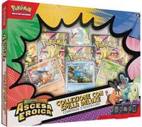Pokémon: Colección de Broche Deluxe Compañeros de Aventura de la expansión Megaevolución - Ascenso Heroico del CCG Pokémon (3 Tarjetas promocionales holográficas, 1 Broche Deluxe y 5 Sobres de