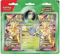 Pokémon: Colección Erika de Megaevolución-Héroes Ascendentes (1 Carta holográfica de promoción, 1 Moneda y 2 Sobres de Mejora)