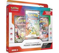 Pokémon: Colección Ilustración Primer Compañero de JCC Pokémon (Serie 2) (3 Cartas de promoción, 2 Sobres de Mejora y 1 Hoja con Pegatinas)