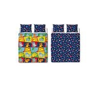 Pokemon Retro Doble Funda Edredón Colcha Y Funda de Almohada Azul Niños Oficial