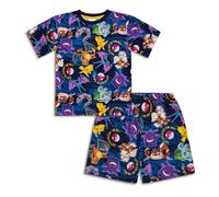 Pokémon Conjunto de pijama corto para niños, pijama corto azul con estampado completo, ropa de dormir suave y transpirable para edades de 5 a 12 años, producto oficial, azul, 8-9 años