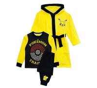 Pokémon Conjunto de Pijama de Bata Pikachu | Bata Pikachu para niños | Mercancía Oficial | | Amarillo | 11-12 Años