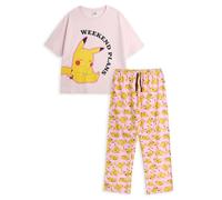 Pokémon Conjunto de Pijama de Pierna Larga y Manga Corta en Rosa de Pikachu para Mujer | Ropa de Estar por casa con gráficos de Planes de Fin de Semana