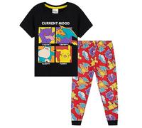 Pokémon Conjunto de Pijamas Niños - Incluye Camiseta de Manga Larga y Pantalones Largos, para Adolescentes y Niños de 4 a 14 años (Multicolor/Negro, 11-12 años)