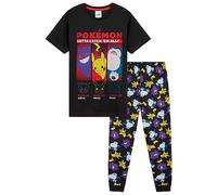 Pokémon Conjunto de Pijamas Niños - Incluye Camiseta de Manga Larga y Pantalones Largos, para Adolescentes y Niños de 4 a 14 años (Negro, 6-7 años)