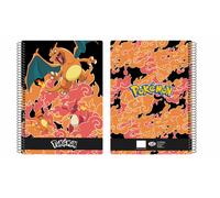 Pokémon - cuaderno cuadrícula, 80 hojas, diseño charmander, espiral