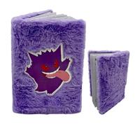 Pokémon - Cuaderno de peluche Evoli, Pickachu, Carapuce y Rondoudou - Cuaderno de notas suave - Cuaderno con tapa de peluche con páginas con líneas - Licencia oficial (malva)
