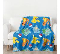 Pokémon Edredón Pluma, 130x170 cm, con licencia oficial, suave y esponjoso, certificado Öko-Tex, fácil de limpiar y duradero, regalo para niños y adultos - Pikachu & Friends