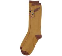Pokémon Eevee - Calcetines altos hasta la rodilla, 1 paquete, hembra, 39/42, marrón (KH838664POK-39/42)