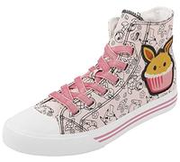 Pokémon Eevee - Cupcake Mujer Deportivas Altas Rosa-Blanco EU37 Textil