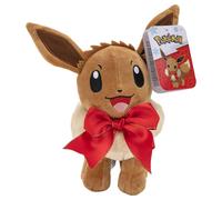 Pokemon Eevee Peluche 8in Con Moño De Vacaciones Suave