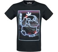 Pokémon Enton - Neon Hombre Camiseta Negro L 100% algodón Vorne Bedruckt Regular
