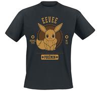 Pokémon Evoli Unisex Camiseta Negro L 100% algodón Regular
