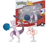 Pokemon Figuras 2-Pack Mew & Mewtwo - Juguetes Pokemon Nueva 2023 - Figuras Pokemon 5-10 cm - Oficialmente Pokemon Juguetes