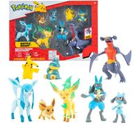 Pokémon Figuras 8-Pack - Garchomp, Pikachu, Eevee, Lucario, Riolu, Munchlax, Glaceon & Leafeon - Juguetes Nueva 2023 - Figuras 5-11 cm - Oficialmente Juguetes