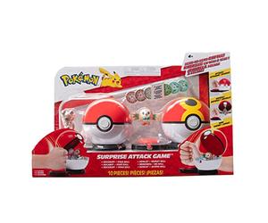 Pokémon Game Surprise Attack Game Rowlet with Repeat Ball vs. Rockruff with Poke Ball - W2 PKW2723