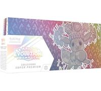 Pokémon GCC: Colección Super Premium Escarlata y Violeta - Evoluciones Prismáticas - una tarjeta promocional holográfica de cuerpo completo, una bolsa suave inspirada en Eevee y 15 sobres de expansión