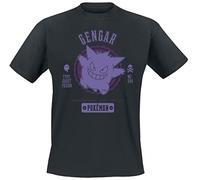 Pokémon Gengar Unisex Camiseta Negro L 100% algodón Regular