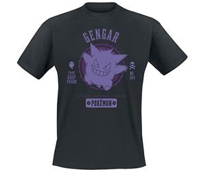 Pokémon Gengar Unisex Camiseta Negro M 100% algodón Regular