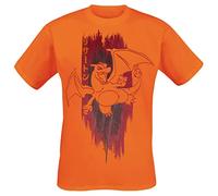 Pokémon Glurak Hombre Camiseta Naranja S 100% algodón Regular